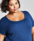 Trendy Plus Size Scoop-Neck Short-Sleeve Top