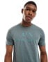 Фото #1 товара Armani Exchange chest logo slim fit t-shirt in dark green