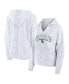 Women's White/Gray Michigan State Spartans Arch Logo Striped Notch Neck Pullover Hoodie