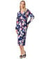 ფოტო #1 პროდუქტის Women's Collared Twisted Wrap Midi Dress