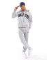 Hollister varsity logo relaxed fit full zip hoodie in grey marl CO-ORD