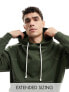 ASOS DESIGN oversized hoodie with contrast stitching in khaki