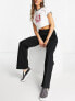 ONLY elasticated waist wide leg trousers in black