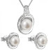 Luxury silver set with genuine pearls Pavon 29026.1