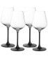 Villeroy Boch Manufacture Rock Blanc Red Wine Glasses, Set of 4