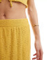 Something New styled by Claudia Bhimra broderie maxi skirt with slide split co-ord in spicy mustard