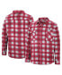 Фото #1 товара Men's Red, White Fresno State Bulldogs Ellis Plaid Full-Snap Shirt Jacket