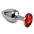 Фото #1 товара Butt Plug Silver Rosebud Classic with Red Jewel Size S