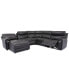 Фото #1 товара CLOSEOUT! Hutchenson 5-Pc. Leather Chaise Sectional with 2 Power Recliners