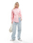 Tommy Jeans badge boyfriend shirt in pink