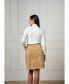 Women's Organic Corduroy Belted Cinch Waist Skirt