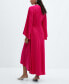 Women's Flared-Sleeve Satin Dress