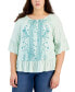 Фото #1 товара Plus Size Printed Top, Created for Macy's