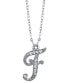 ფოტო #6 პროდუქტის Silver-Tone Crystal Initial Necklace 16" Adjustable