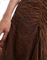 Фото #6 товара Reclaimed Vintage ruched maxi slip dress in brown