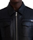 ფოტო #4 პროდუქტის Men's Faux-Leather Full-Zip Trucker Jacket