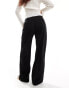 ASOS DESIGN wide leg jersey suit trouser in black