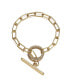 ფოტო #1 პროდუქტის Teens 14K Gold Plated with Cubic Zirconia Double Entwined Cable Chain Bracelet