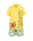 Boys Lion King Mickey Mouse Cars Polo Shirt and Shorts Outfit Set to