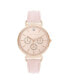 ფოტო #1 პროდუქტის Women's Mock Chronograph and Blush Leather Strap Watch 36mm