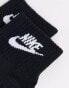 Nike Everyday Essential ankle sock 3 pack in black & white Черный, L - фото #9