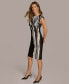 ფოტო #3 პროდუქტის Women's Printed Scuba Sheath Dress