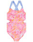 Toddler Palm Print 1-Piece Cut-Out Swimsuit 2T