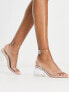 Public Desire Wide Fit Afternoon mid clear heeled sandals