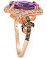 ფოტო #4 პროდუქტის Grape Amethyst (4-1/2 ct. t.w.) & Diamond (7/8 ct. t.w.) Halo Ring in 14k Rose Gold