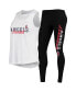 Фото #1 товара Women's White, Black Los Angeles Angels Sonata Tank Top and Leggings Set