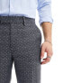 ASOS DESIGN smart slim trouser in dark grey polka dot herringbone