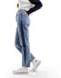 Levi's 501 crop straight fit jean in blue with side stripe