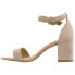 CL by Laundry Jody Block Heels Ankle Strap Womens Beige Dress Sandals JODY-NDE