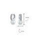 Elegant Modern CZ Pave Encrusted White Simulated Pearl Mini Hoop Drop Huggie Earrings For Women