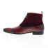 Carrucci Button-up Denim Zip Boots Mens Burgundy Leather Casual Dress Boots 10