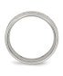ფოტო #2 პროდუქტის Stainless Steel Polished Grooved CZ 8mm Half Round Band Ring