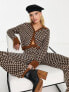 Фото #1 товара & Other Stories co-ord wool blend knitted cardigan in brown jacquard