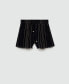 ფოტო #2 პროდუქტის Women's Frayed Bottom Hem Striped Shorts