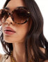 Фото #3 товара New Look oversized round sunglasses in brown