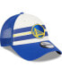 Men's Golden State Warriors Royal Stripes 9FORTY Trucker Snapback Hat