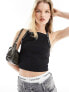 Calvin Klein Jeans logo elastic strappy top in black