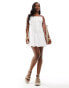 Фото #3 товара In The Style cami drop waist dress with pleated hem in white