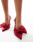 Simmi London Berry Slingback with half bow in red