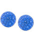 ფოტო #1 პროდუქტის Crystal Pave Stud Earrings in Sterling Silver. Available in Clear, Blue, Gray, Red or Multi