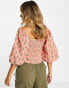 River Island ruched tea blouse in pink