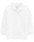 Фото #4 товара Toddler White Long-Sleeve Piqué Polo Shirt 2T