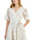 Фото #2 товара Women's Floral Embroidered Eyelet Fit & Flare Dress