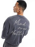 Фото #1 товара ADPT oversized sweatshirt with script back print in grey