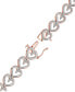 ფოტო #4 პროდუქტის Diamond Pavé Heart Outline Link Bracelet (1/4 ct. t.w.) in 10k Rose Gold