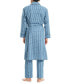 ფოტო #2 პროდუქტის Men's Woven Plaid Robe